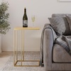 image:imageLavish Home CShaped End Table Marble Side Table with Gold Iron Frame 26 TallNatural
