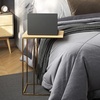 image:imageLavish Home CShaped End Table Marble Side Table with Gold Iron Frame 26 TallNatural
