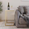image:imageLavish Home CShaped End Table Marble Side Table with Gold Iron Frame 26 TallWhite