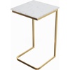 image:imageLavish Home CShaped End Table Marble Side Table with Gold Iron Frame 26 TallWhite
