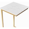 image:imageLavish Home CShaped End Table Marble Side Table with Gold Iron Frame 26 TallWhite