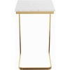 image:imageLavish Home CShaped End Table Marble Side Table with Gold Iron Frame 26 TallWhite