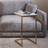 image:imageLavish Home CShaped End Table Marble Side Table with Gold Iron Frame 26 TallWhite