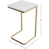 image:imageLavish Home CShaped End Table Marble Side Table with Gold Iron Frame 26 TallWhite