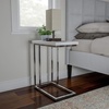 image:imageLavish Home CShaped Sofa Side Table  Modern End Table Laptop Tray or Compact Bedside Nightstand  Space Saving Furniture by Lavish Home WhiteSingle End Table