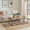 image:imageLavish Home Coffee Table Set WalnutBlack 3PieceSet 4120Set of 3