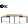 image:imageLavish Home Coffee Table Set WalnutBlack 3PieceSet 4120Set of 3