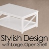 image:imageLavish Home Coffee Table with Storage Shelf White 3425 x 2125 x 145White