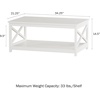 image:imageLavish Home Coffee Table with Storage Shelf White 3425 x 2125 x 145White
