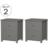 image:imageLavish Home End 2 DrawersSofa Side Table Gray amp SilverSlate Gray