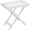 image:imageLavish Home End Folding Modern Minimalist Wooden Contemporary Side Table Multifunctional Portable Stylish Serving Snack or Lap Tray Suitable for Indoor and Outdoor Use  BROWNWhite