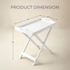 image:imageLavish Home End Folding Modern Minimalist Wooden Contemporary Side Table Multifunctional Portable Stylish Serving Snack or Lap Tray Suitable for Indoor and Outdoor Use  BROWNWhite