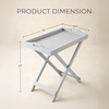 image:imageLavish Home End Folding Modern Minimalist Wooden Contemporary Side Table Multifunctional Portable Stylish Serving Snack or Lap Tray Suitable for Indoor and Outdoor Use  BROWNGrey