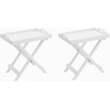 image:imageLavish Home End Folding Modern Minimalist Wooden Contemporary Side Table Multifunctional Portable Stylish Serving Snack or Lap Tray Suitable for Indoor and Outdoor Use  BROWNWhite