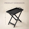 image:imageLavish Home End Folding Modern Minimalist Wooden Contemporary Side Table Multifunctional Portable Stylish Serving Snack or Lap Tray Suitable for Indoor and Outdoor Use  BROWNBlack