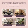 image:imageLavish Home End Folding Modern Minimalist Wooden Contemporary Side Table Multifunctional Portable Stylish Serving Snack or Lap Tray Suitable for Indoor and Outdoor Use  BROWNBlack