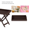 image:imageLavish Home End Folding Modern Minimalist Wooden Contemporary Side Table Multifunctional Portable Stylish Serving Snack or Lap Tray Suitable for Indoor and Outdoor Use  BROWNBrown