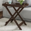 image:imageLavish Home End Folding Modern Minimalist Wooden Contemporary Side Table Multifunctional Portable Stylish Serving Snack or Lap Tray Suitable for Indoor and Outdoor Use  BROWNBrown