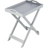 image:imageLavish Home End Folding Modern Minimalist Wooden Contemporary Side Table Multifunctional Portable Stylish Serving Snack or Lap Tray Suitable for Indoor and Outdoor Use  BROWNGrey