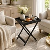 image:imageLavish Home End Folding Modern Minimalist Wooden Contemporary Side Table Multifunctional Portable Stylish Serving Snack or Lap Tray Suitable for Indoor and Outdoor Use  BROWNBlack