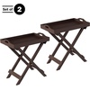 image:imageLavish Home End Folding Modern Minimalist Wooden Contemporary Side Table Multifunctional Portable Stylish Serving Snack or Lap Tray Suitable for Indoor and Outdoor Use  BROWNBrown