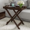 image:imageLavish Home End Folding Modern Minimalist Wooden Contemporary Side Table Multifunctional Portable Stylish Serving Snack or Lap Tray Suitable for Indoor and Outdoor Use  BROWNBrown
