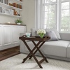 image:imageLavish Home End Folding Modern Minimalist Wooden Contemporary Side Table Multifunctional Portable Stylish Serving Snack or Lap Tray Suitable for Indoor and Outdoor Use  BROWNBrown