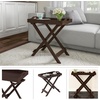 image:imageLavish Home End Folding Modern Minimalist Wooden Contemporary Side Table Multifunctional Portable Stylish Serving Snack or Lap Tray Suitable for Indoor and Outdoor Use  BROWNBrown