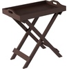 image:imageLavish Home End Folding Modern Minimalist Wooden Contemporary Side Table Multifunctional Portable Stylish Serving Snack or Lap Tray Suitable for Indoor and Outdoor Use  BROWNBrown