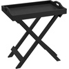 image:imageLavish Home End Folding Modern Minimalist Wooden Contemporary Side Table Multifunctional Portable Stylish Serving Snack or Lap Tray Suitable for Indoor and Outdoor Use  BROWNBlack