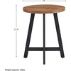 image:imageLavish Home End Table  Industrial Side Table with MDF Top and Metal Frame  Round Table for Living Room Bedroom Hallway or Dorm Room Walnut