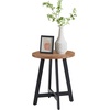 image:imageLavish Home End Table  Industrial Side Table with MDF Top and Metal Frame  Round Table for Living Room Bedroom Hallway or Dorm Room Walnut