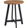 image:imageLavish Home End Table  Industrial Side Table with MDF Top and Metal Frame  Round Table for Living Room Bedroom Hallway or Dorm Room Walnut