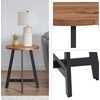 image:imageLavish Home End Table  Industrial Side Table with MDF Top and Metal Frame  Round Table for Living Room Bedroom Hallway or Dorm Room Walnut