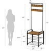 image:imageLavish Home Entryway Bench with Coat Rack  Metal Hall Tree with Seat Hooks and Shoe Storage  Rustic Farmhouse Freestanding Mudroom Furniture