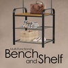 image:imageLavish Home Entryway Bench with Coat Rack  Metal Hall Tree with Seat Hooks and Shoe Storage  Rustic Farmhouse Freestanding Mudroom Furniture