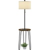 image:imageLavish Home Floor Lamp with Builtin End Table BrownBlack 17 x 59