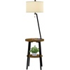image:imageLavish Home Floor Lamp with Table BrownBlack 1725 x 58