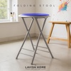image:imageLavish Home Folding Stool with Padded Backless Seat Blue 24 Inch