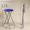 image:imageLavish Home Folding Stool with Padded Backless Seat Blue 24 Inch