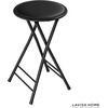 image:imageLavish Home Folding Stool with Padded Backless Seat Set of 2 Black 24Black