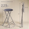 image:imageLavish Home Folding Stool with Padded Backless Seat Set of 2 Black 24Grey