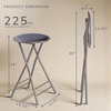image:imageLavish Home Folding Stool with Padded Backless Seat Set of 2 Black 24Grey