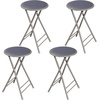 image:imageLavish Home Folding Stool with Padded Backless Seat Set of 2 Black 24Grey