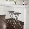 image:imageLavish Home Folding Stool with Padded Backless Seat Set of 2 Black 24Grey