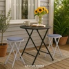 image:imageLavish Home Folding Stool with Padded Backless Seat Set of 2 Black 24Grey