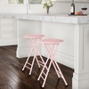 image:imageLavish Home Folding Stool with Padded Backless Seat Set of 2 Black 24Pink