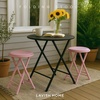 image:imageLavish Home Folding Stool with Padded Backless Seat Set of 2 Black 24Pink
