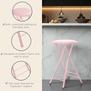 image:imageLavish Home Folding Stool with Padded Backless Seat Set of 2 Black 24Pink