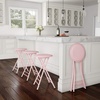 image:imageLavish Home Folding Stool with Padded Backless Seat Set of 2 Black 24Pink